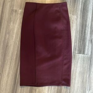 Zara Maroon Pencil Midi Skirt
